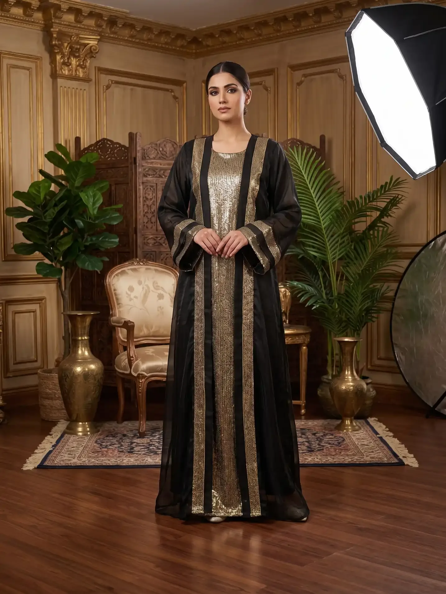 black embroidered abaya – Amira