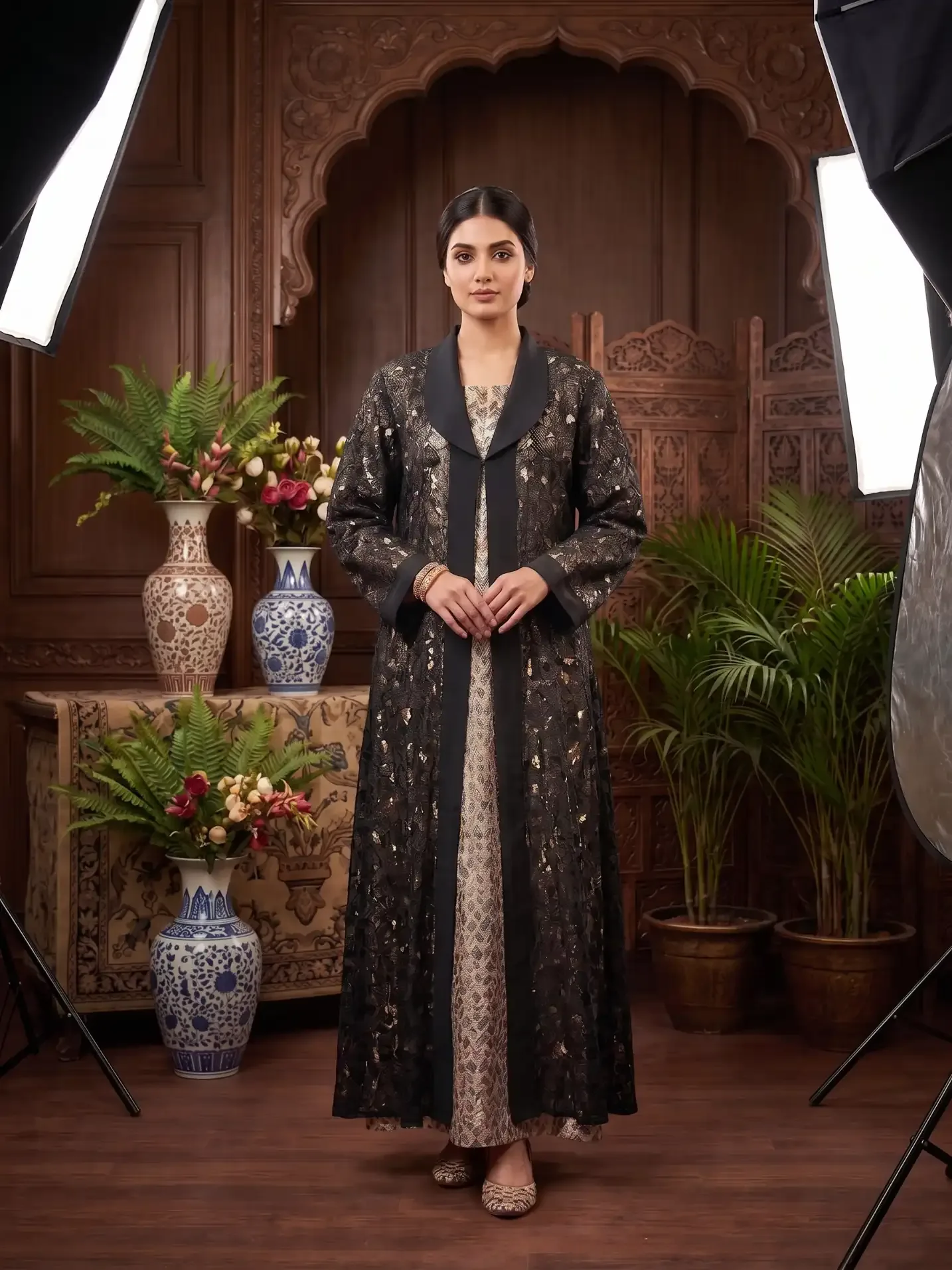 black embroidered abaya – Monarch Coat