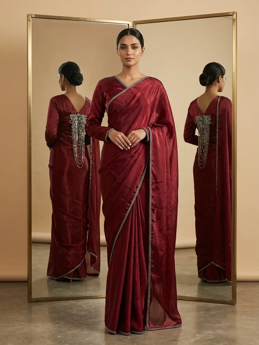 fendi silk saree – Queen's Pendant