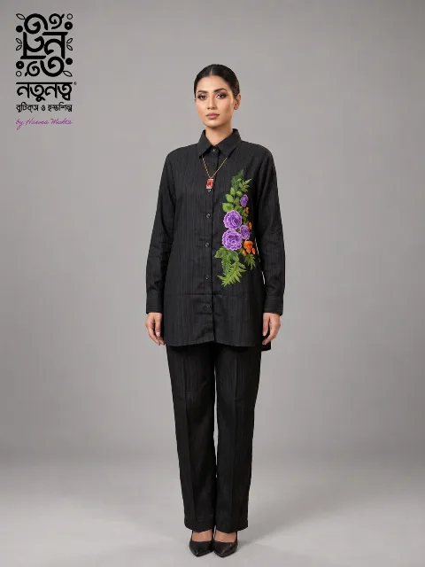 black co-ord set – Midnight Blossom