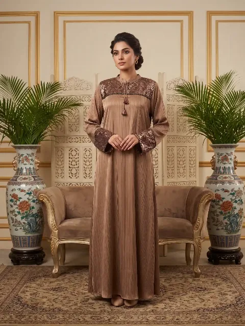 copper sequin abaya – Sawsan