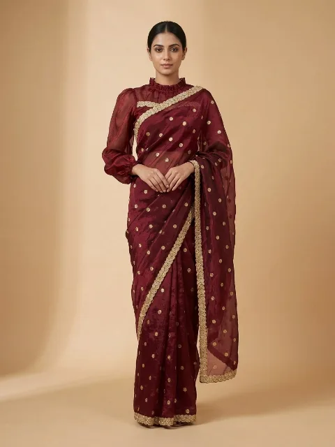 fendi silk saree – Zari Lattice