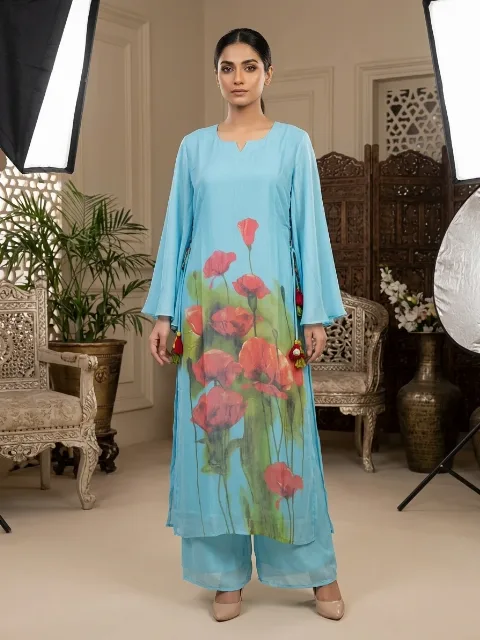 printed abaya – Scarlet Blossom